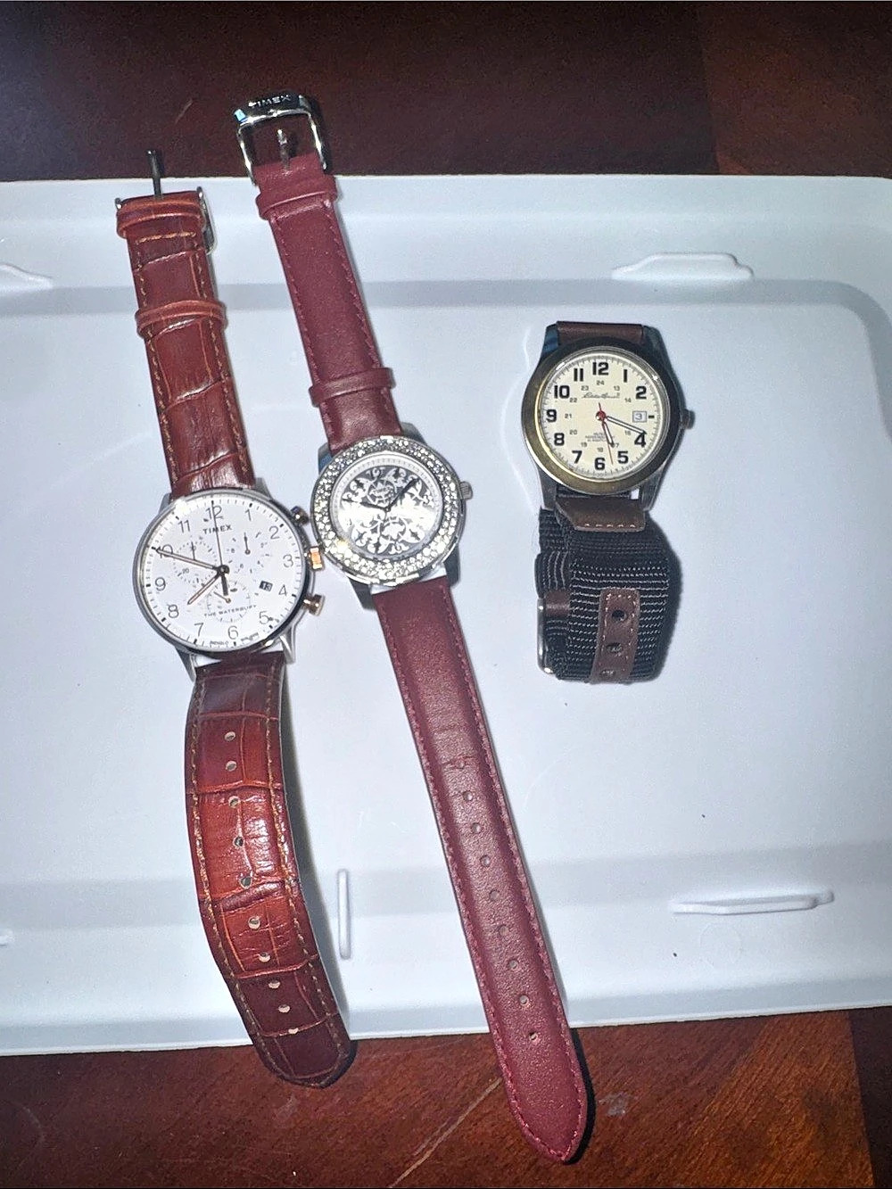 Timex Waterbury Chronograph Three-Watch Set Brown & Black